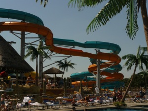 Okay, so we didn't actually get to go to the outside water park because "Spring Break" in the midwest is still winter. But we want to go back in the summer to try out these awesome slides!